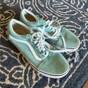 Mint Green and White Sneakers